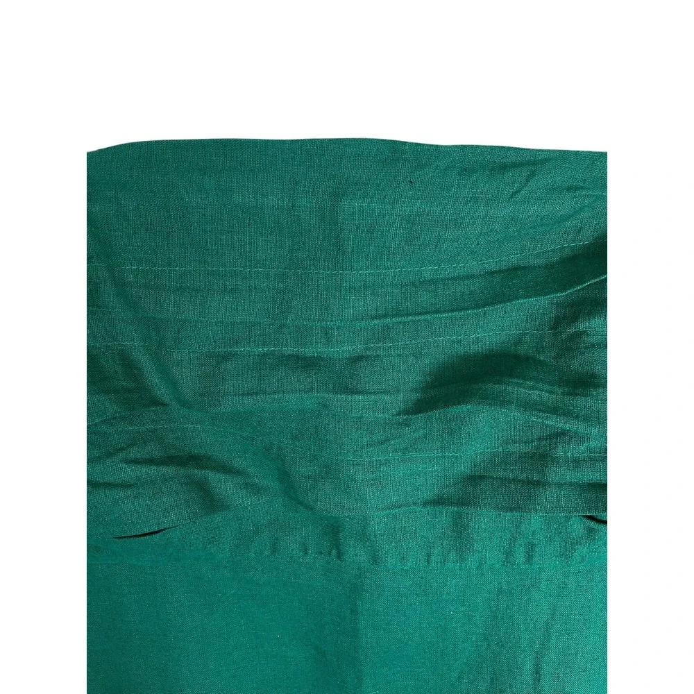 Abercrombie & Fitch Green Linen Blend Strapless Pleated Maxi Dress LT Large Tall